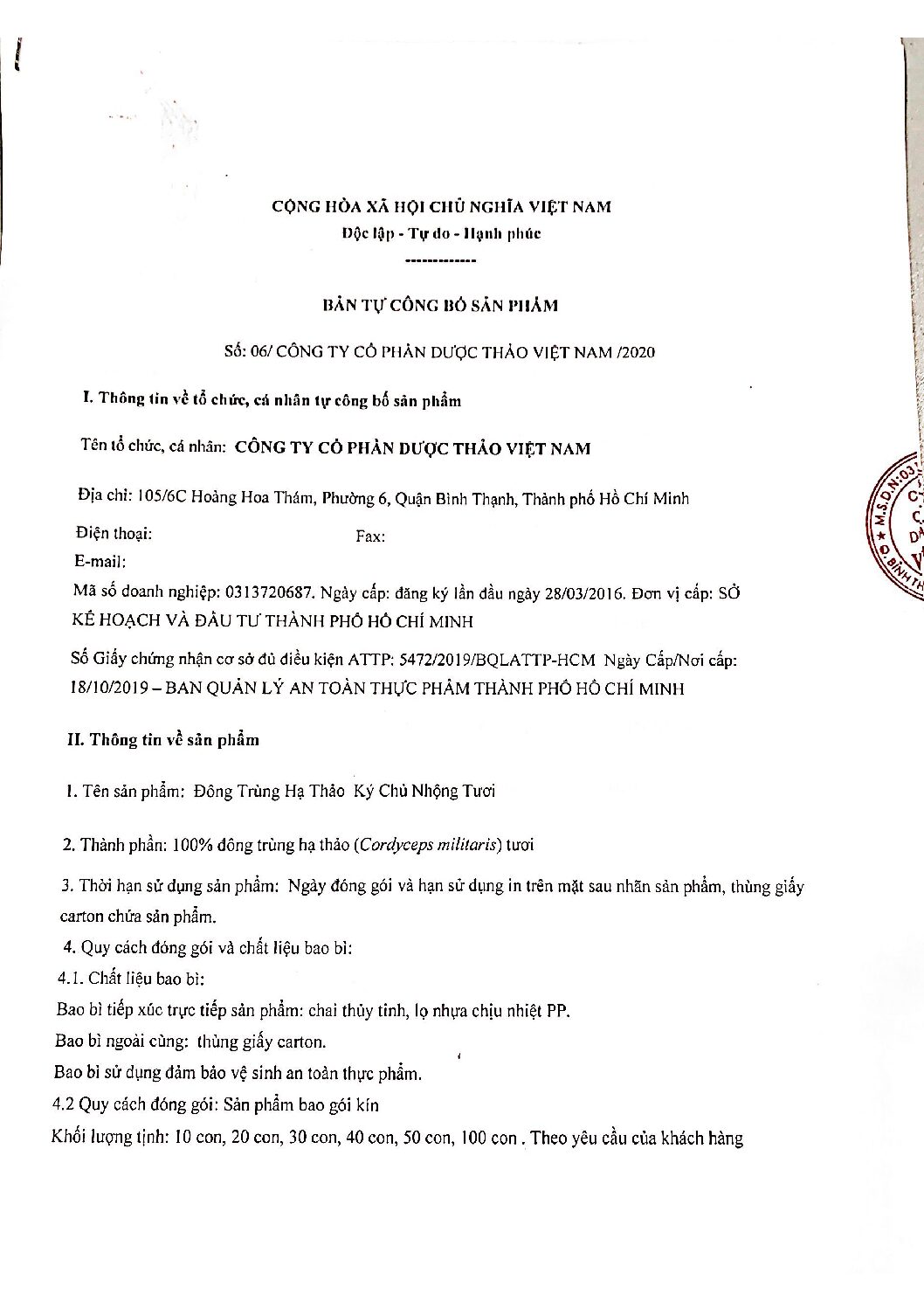 Bản công bố DTHT ký chủ nhộng tươi 1 pdf