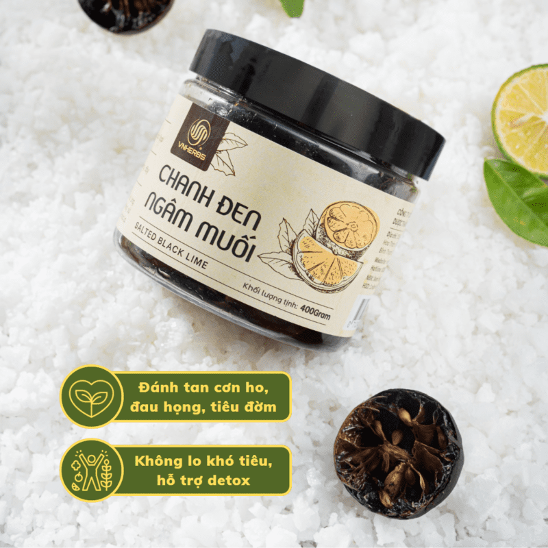 Chanh đen ngâm muối - Hộp 400 Gram